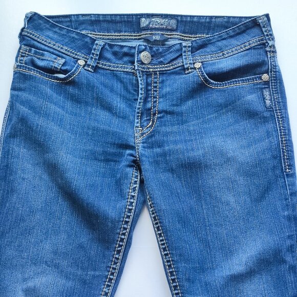Silver Jeans Suki Slim women's size 32X31 denim blue straight - Picture 2 of 15